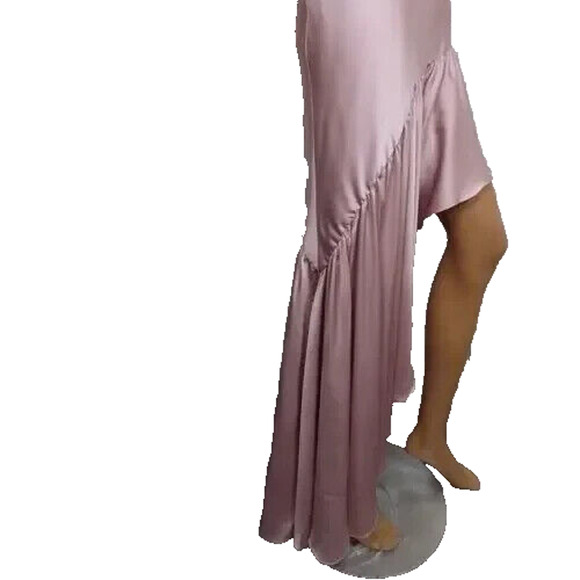 MAC DUGGAL HALTER NECK RUFFLED ASYMMETRICAL DRESS SZ‎ 2 ROSE PINK NEW $398 - Picture 5 of 7